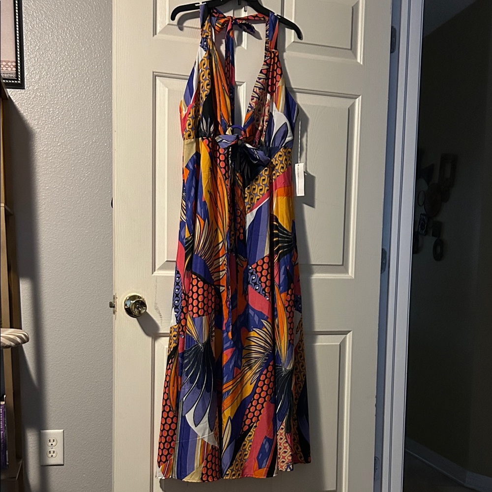 Colorful Halter Maxi Dress
